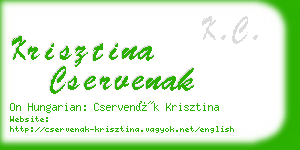 krisztina cservenak business card